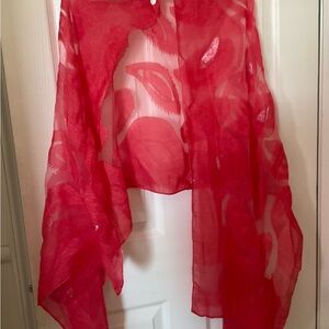 BRAND NEW Red Italian Scarf - Long and Transparent